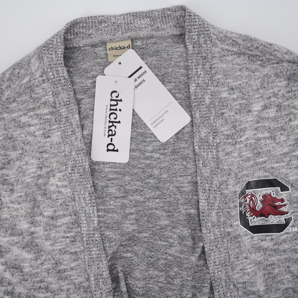 NEW Chicka-d South Carolina Gamecocks Cardigan Grey Long Sleeve Women Medium